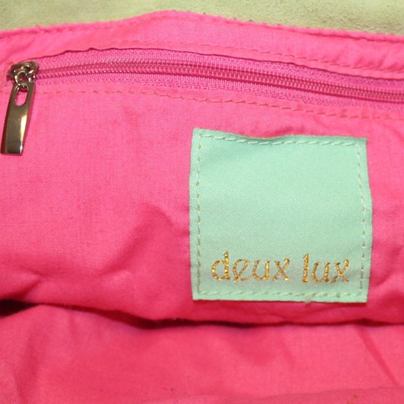 Never Carried Deux Lux Genuine Suede Leather Crystal Rhinestone Strap Hobo Bag - Picture 9 of 12